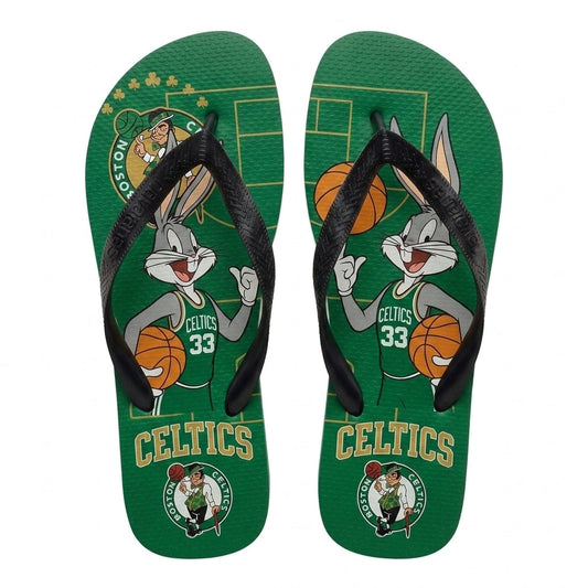 Cartoon Beagle Basketball Flip Flops — Sport Fan Sandals | 30 Teams Available - Custom Fan Apparel Image 1