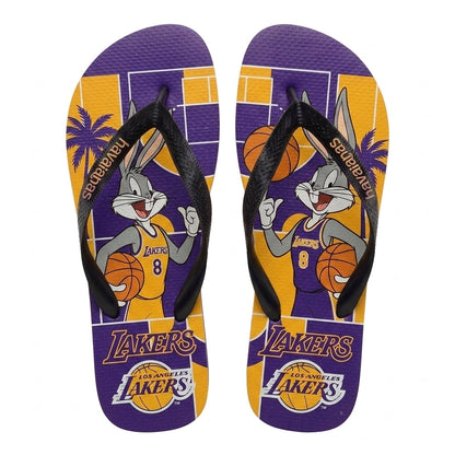 Cartoon Beagle Basketball Flip Flops — Sport Fan Sandals | 30 Teams Available