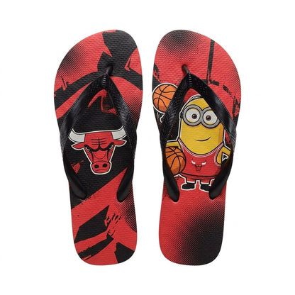 Cartoon Yellow Character Basketball Flip Flops — Sport Fan Sandals | 30 Teams Available - Custom Fan Apparel Image 6