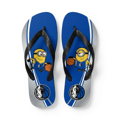 Cartoon Yellow Character Basketball Flip Flops — Sport Fan Sandals | 30 Teams Available