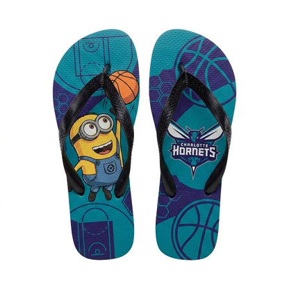 Cartoon Yellow Character Basketball Flip Flops — Sport Fan Sandals | 30 Teams Available - Custom Fan Apparel Image 12