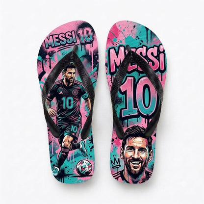 Argentina No.10 Legend Flip-Flops | Special Football Fan Sandals — Iconic Soccer Summer Beach Slippe - Custom Fan Apparel Image 4