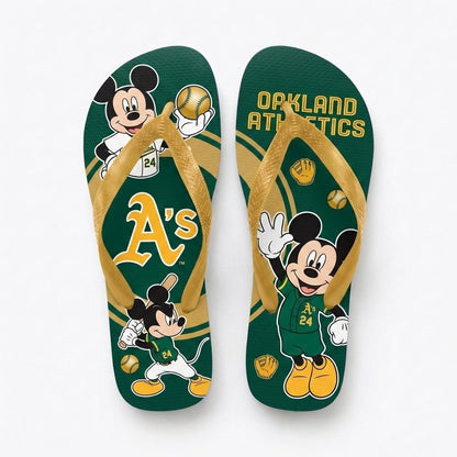 Cartoon Mouse Baseball Flip Flops — Sport Fan Sandals | 30 Teams Available - Custom Fan Apparel Image 4