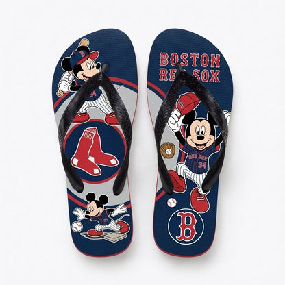 Cartoon Mouse Baseball Flip Flops — Sport Fan Sandals | 30 Teams Available - Custom Fan Apparel Image 8