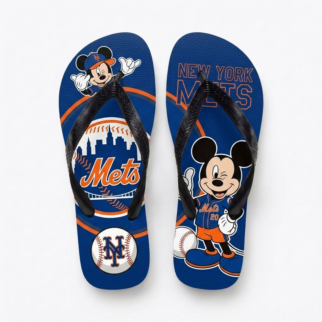 Cartoon Mouse Baseball Flip Flops — Sport Fan Sandals | 30 Teams Available - Custom Fan Apparel Image 20