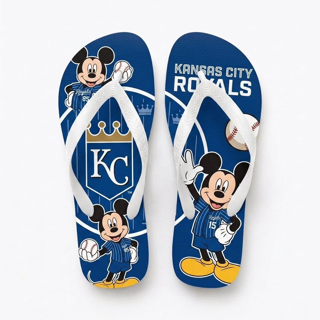 Cartoon Mouse Baseball Flip Flops — Sport Fan Sandals | 30 Teams Available - Custom Fan Apparel Image 13