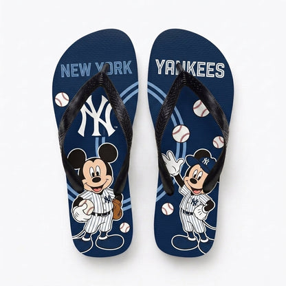 Cartoon Mouse Baseball Flip Flops — Sport Fan Sandals | 30 Teams Available - Custom Fan Apparel Image 5