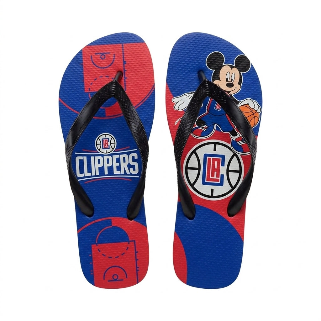 Cartoon Mouse Basketball Flip Flops — Sport Fan Sandals | 30 Teams Available
