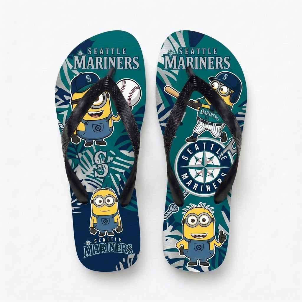 Cartoon Yellow Character Baseball Flip Flops — Sport Fan Sandals | 30 Teams Available - Custom Fan Apparel Image 16