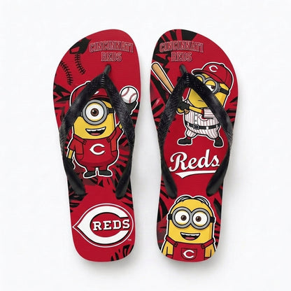 Cartoon Yellow Character Baseball Flip Flops — Sport Fan Sandals | 30 Teams Available