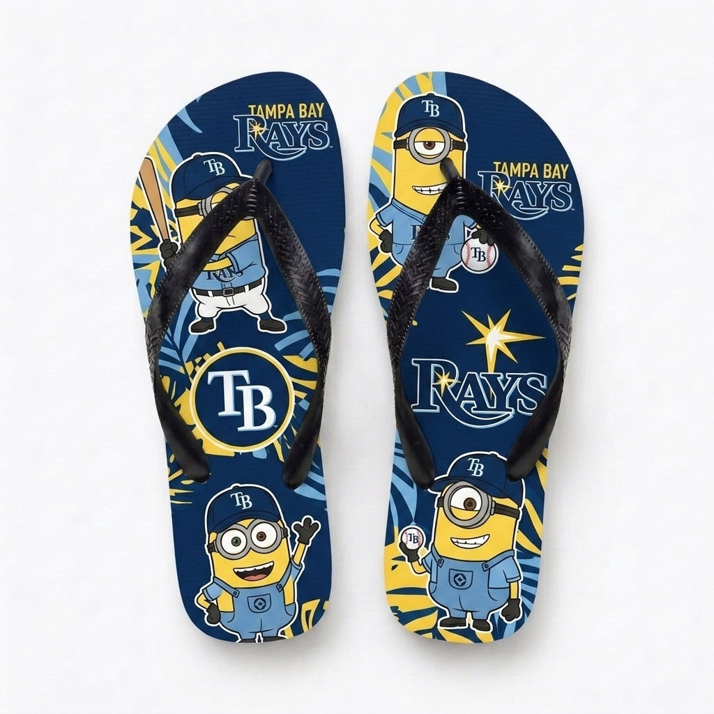 Cartoon Yellow Character Baseball Flip Flops — Sport Fan Sandals | 30 Teams Available - Custom Fan Apparel Image 8