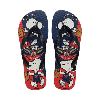 Cartoon Beagle Basketball Flip Flops — Sport Fan Sandals | 30 Teams Available