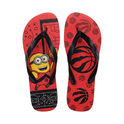 Cartoon Yellow Character Basketball Flip Flops — Sport Fan Sandals | 30 Teams Available - Custom Fan Apparel Image 5