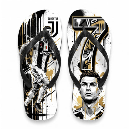 Portugal No.7 Football Legend Flip Flops — Special Edition Summer Beach Soccer Fan Sandals - Custom Fan Apparel Image 5