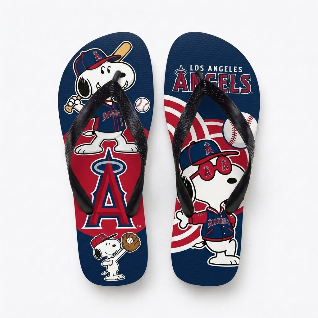 Cartoon Beagle Baseball Flip Flops — Sport Fan Sandals | 30 Teams Available - Custom Fan Apparel Image 15