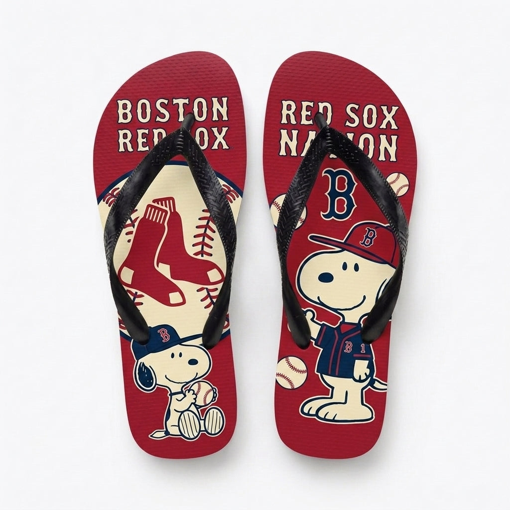 Cartoon Beagle Baseball Flip Flops — Sport Fan Sandals | 30 Teams Available - Custom Fan Apparel Image 7