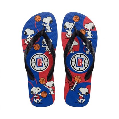 Cartoon Beagle Basketball Flip Flops — Sport Fan Sandals | 30 Teams Available