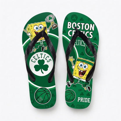 Funny Sponge Basketball Flip Flops — Sport Fan Beach Sandals | 30 Teams Available - Custom Fan Apparel Image 3