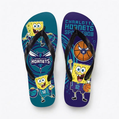Funny Sponge Basketball Flip Flops — Sport Fan Beach Sandals | 30 Teams Available - Custom Fan Apparel Image 13