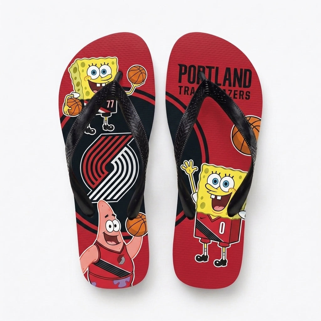 Funny Sponge Basketball Flip Flops — Sport Fan Beach Sandals | 30 Teams Available - Custom Fan Apparel Image 19