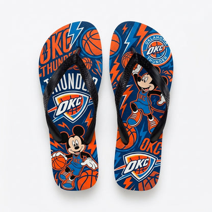 Cartoon Mouse Basketball Flip Flops — Sport Fan Sandals | 30 Teams Available - Custom Fan Apparel Image 18
