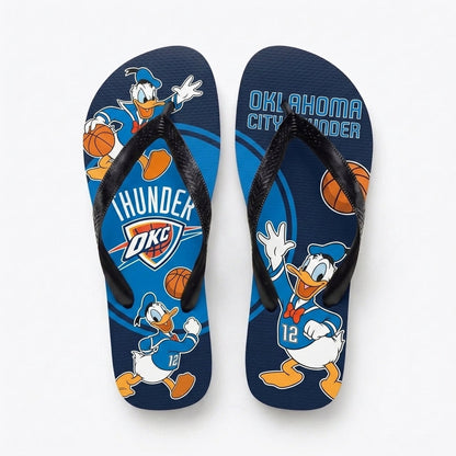 Cartoon Duck Basketball Flip Flops — Sport Fan Sandals | 30 Teams Available - Custom Fan Apparel Image 18