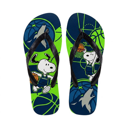 Cartoon Beagle Basketball Flip Flops — Sport Fan Sandals | 30 Teams Available - Custom Fan Apparel Image 17