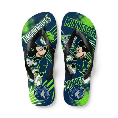 Cartoon Mouse Basketball Flip Flops — Sport Fan Sandals | 30 Teams Available - Custom Fan Apparel Image 17