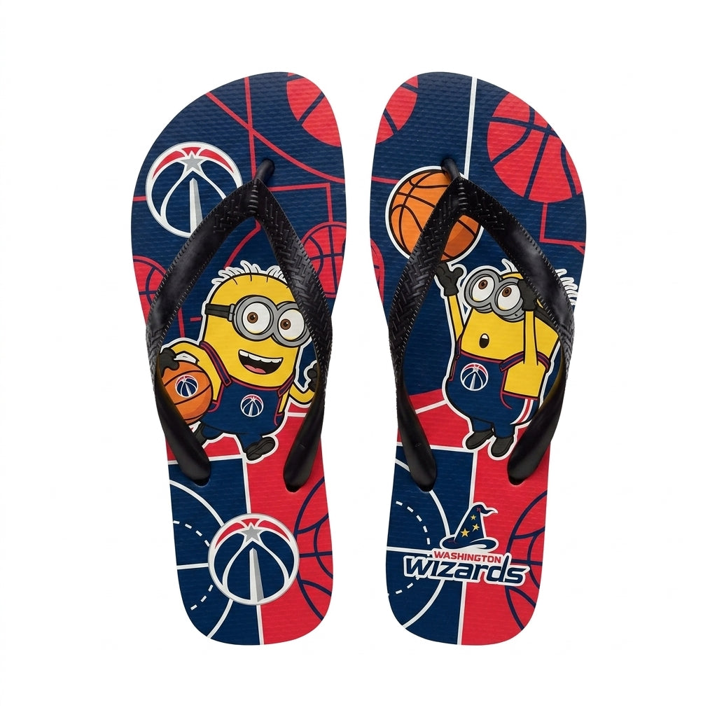 Cartoon Yellow Character Basketball Flip Flops — Sport Fan Sandals | 30 Teams Available - Custom Fan Apparel Image 15