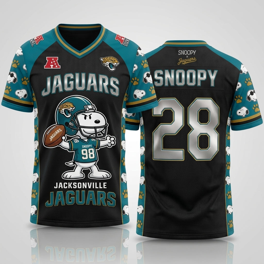 32 Teams Available | Cartoon Beagle Football Jersey — Sport Fan Shirt - Custom Fan Apparel Image 1