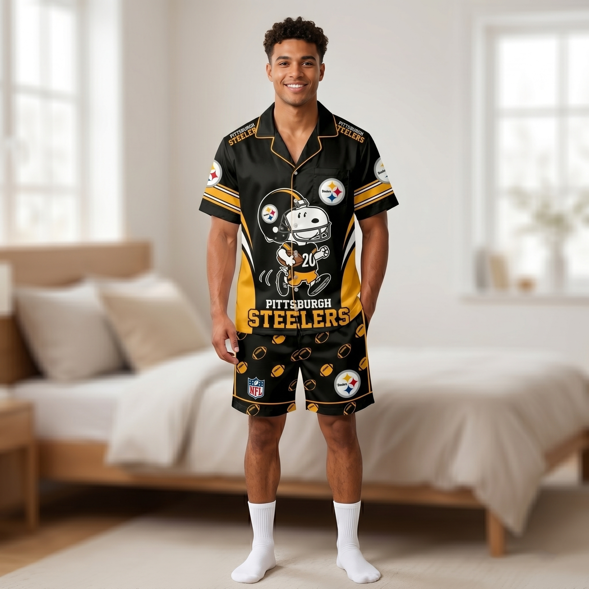 SHORT-SLEEVE PAJAMAS SET FOR TOP TEAM FOOTBALL FAN - Custom Fan Apparel Image 10