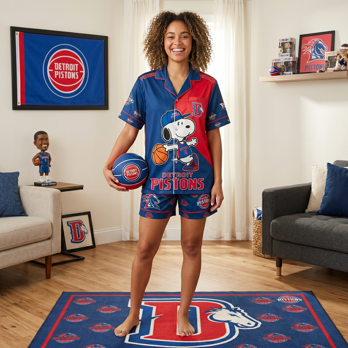 SHORT-SLEEVE PAJAMAS SET FOR BASKETBALL FAN - Custom Fan Apparel Image 16