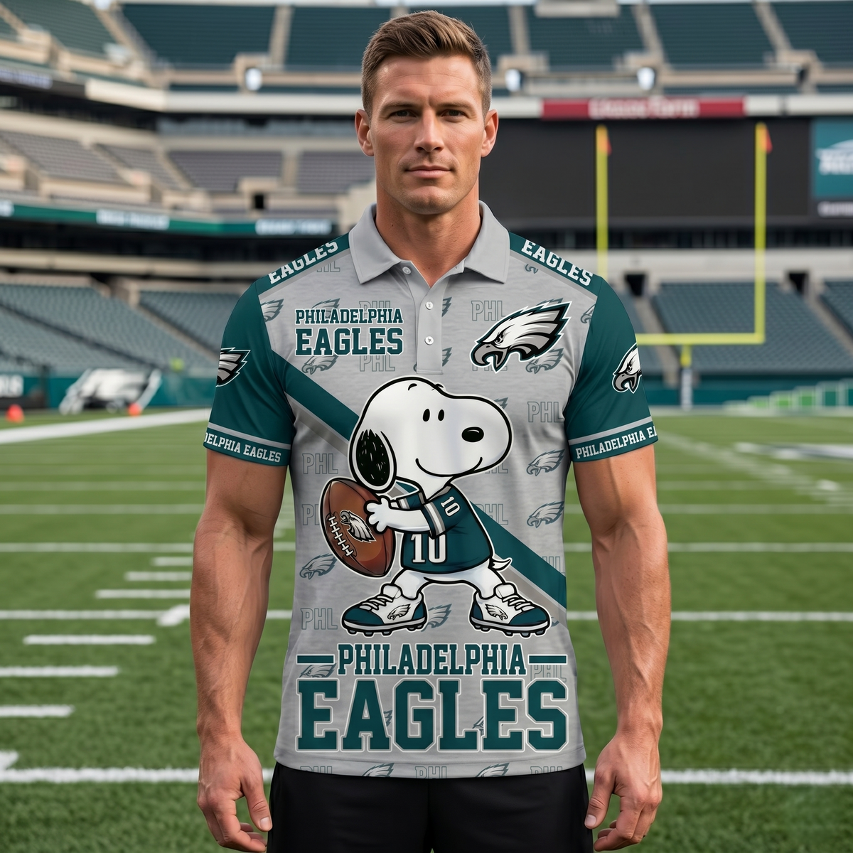 NFC Football Polo Shirt — Team Color Game Day Polo — Retro Football Fan Shirt — Sunday Game Apparel  - Custom Fan Apparel Image 6