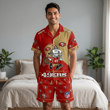 SHORT-SLEEVE PAJAMAS SET FOR TOP TEAM FOOTBALL FAN - Custom Fan Apparel Image 12