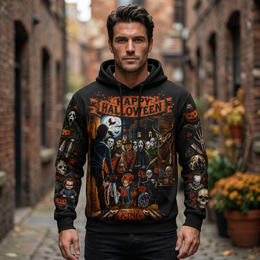 Halloween Horror Night Shirt — Vintage Scary Movie Graphic Hoodie Sweatshirt