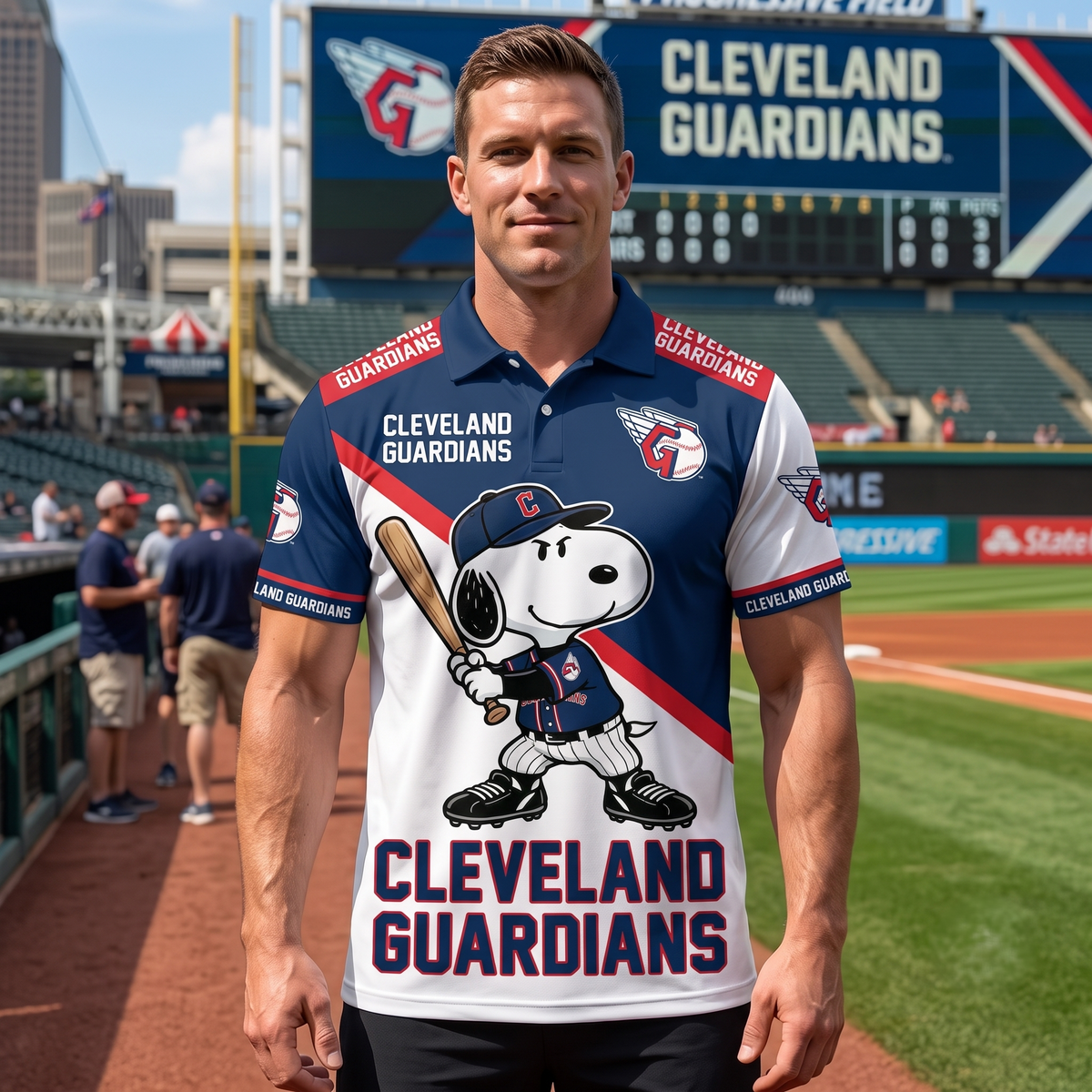 American League - AL Baseball Polo Shirt — Team Color Game Day Polo — Cartoon Dog Baseball Inspired  - Custom Fan Apparel Image 14