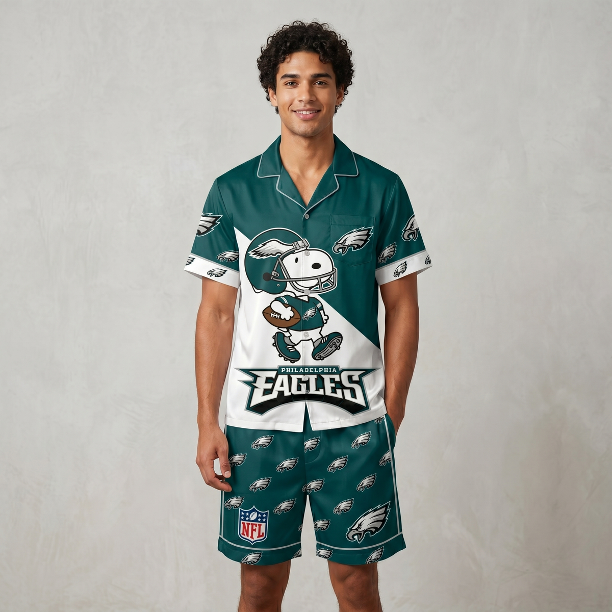 SHORT-SLEEVE PAJAMAS SET FOR TOP TEAM FOOTBALL FAN - Custom Fan Apparel Image 14