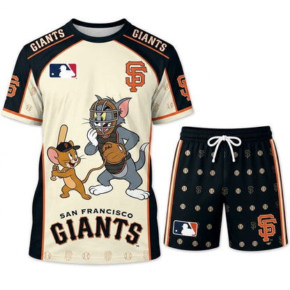 All USA Baseball Teams Inspired Fan Set — Graphic T-Shirt And Shorts Combo Outfit