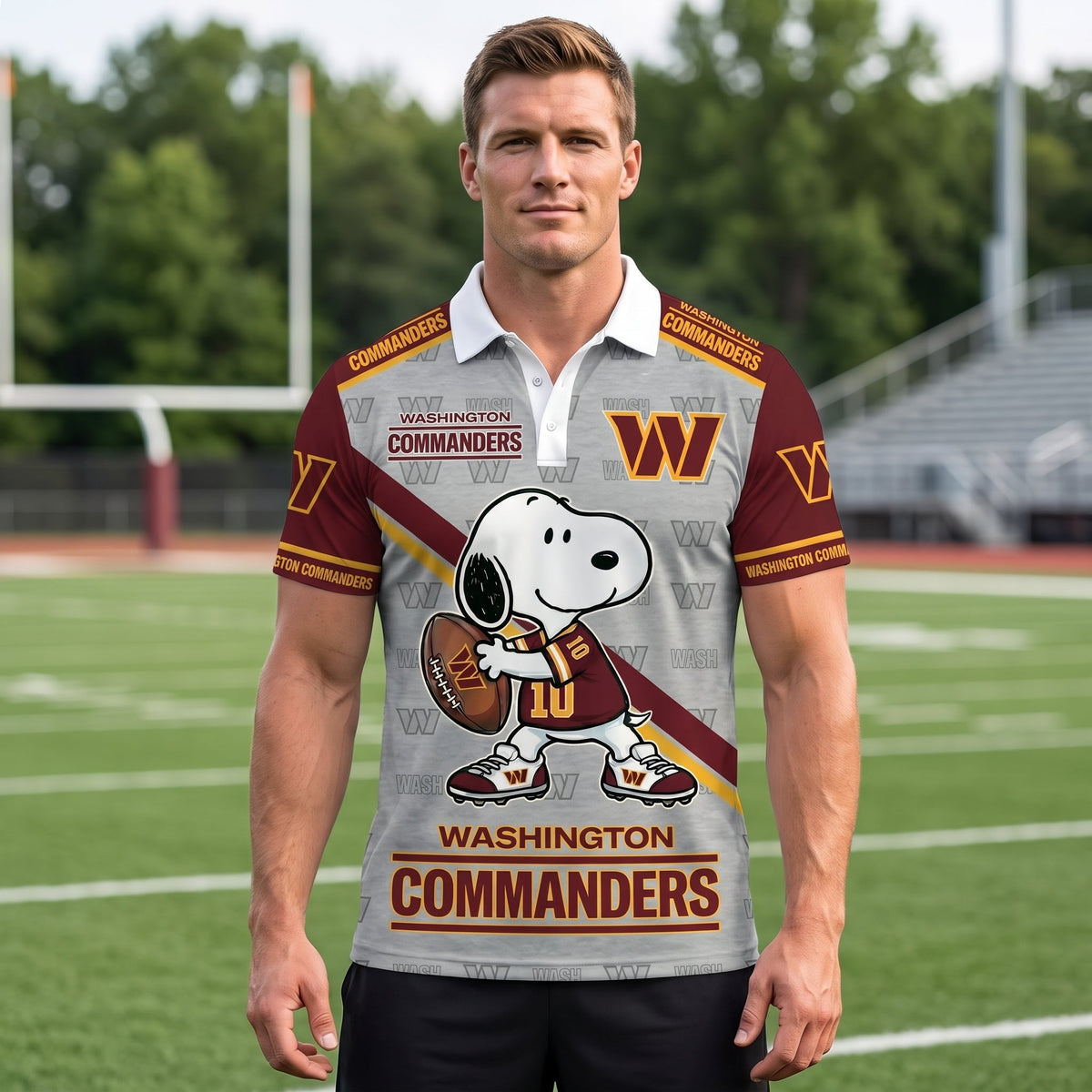 NFC Football Polo Shirt — Team Color Game Day Polo — Retro Football Fan Shirt — Sunday Game Apparel  - Custom Fan Apparel Image 8