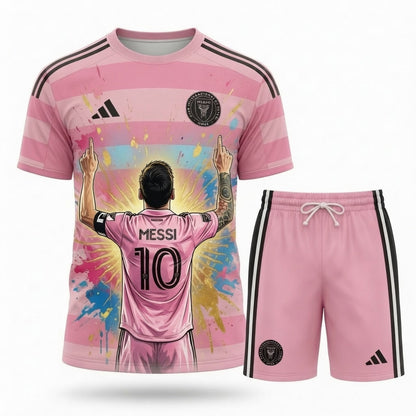 Special Edition Football Legend T-Shirt + Shorts Set — Pink Soccer Fan Outfit - Custom Fan Apparel Image 5