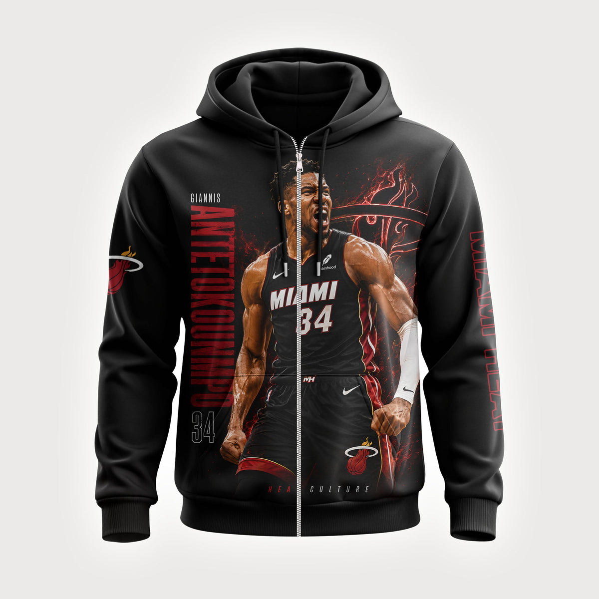 Giannis Antetokounmpo 34 Miami Basketball Fan Shirt, Hoodie, Sweatshirt & Zip Hoodie | Heat Inspired NBA Apparel