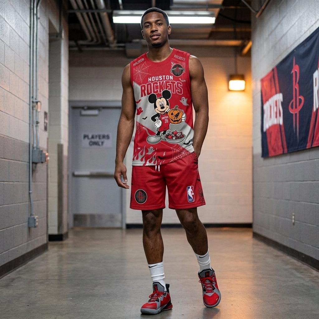 Limited Halloween Fan Set — Cartoon Mouse Basketball Jersey + Shorts | 30 Teams