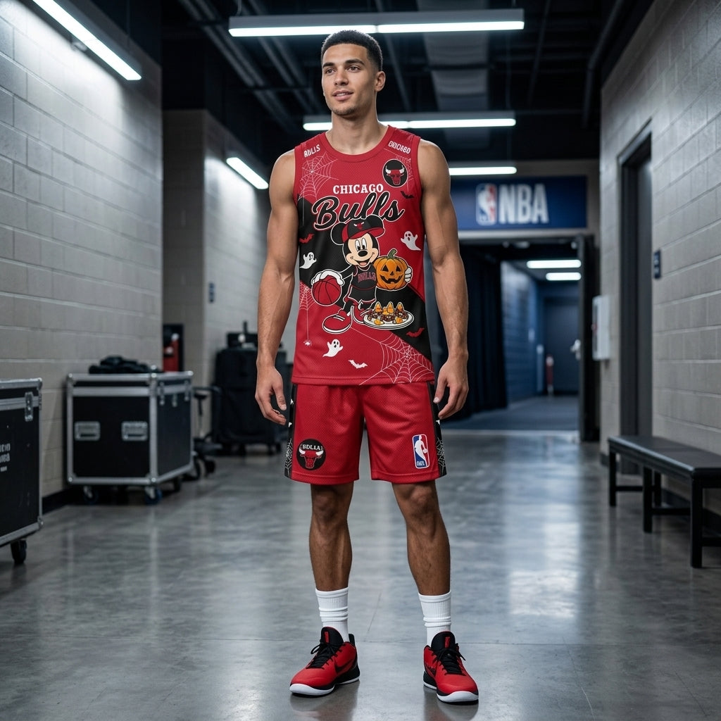 Limited Halloween Fan Set — Cartoon Mouse Basketball Jersey + Shorts | 30 Teams
