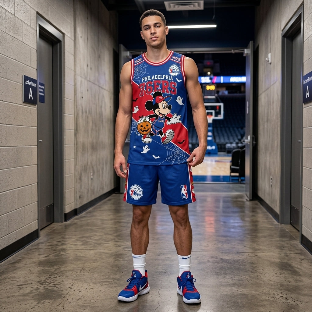 Limited Halloween Fan Set — Cartoon Mouse Basketball Jersey + Shorts | 30 Teams