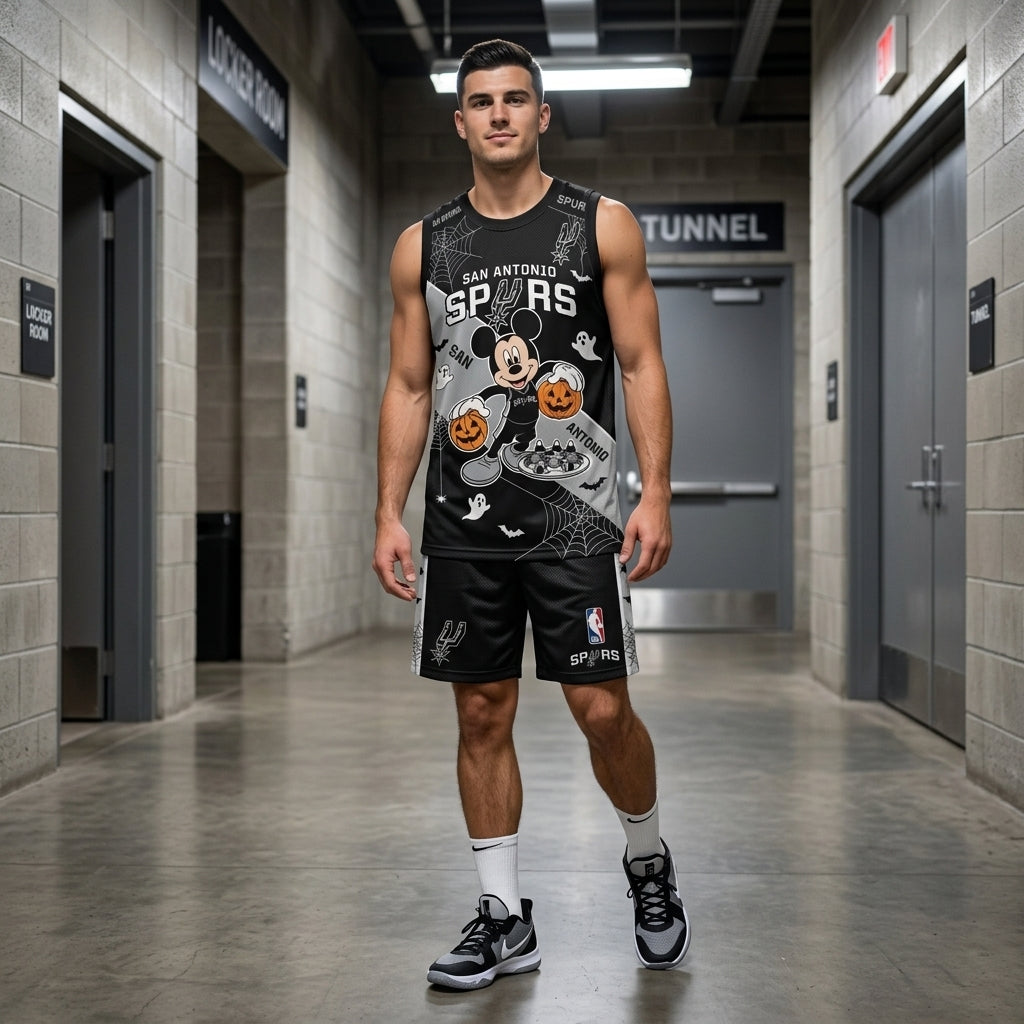 Limited Halloween Fan Set — Cartoon Mouse Basketball Jersey + Shorts | 30 Teams - Custom Fan Apparel Image 12