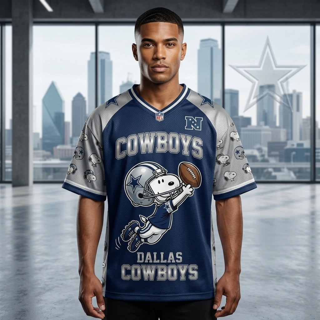 32 Teams Available | Cartoon Beagle Football Jersey — Sport Fan Shirt