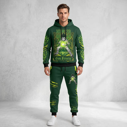 Anime Hunter Hoodie & Sweatpants Set — Manga Inspired Tracksuit — Character Graphic Jogger Set for A - Custom Fan Apparel Image 2