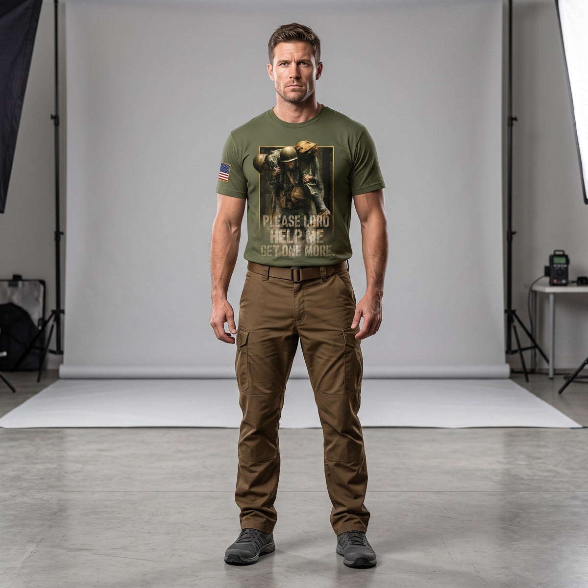 American Veteran Faith Shirt — Jesus Christ Veteran Graphic T-Shirt — Sweatshirt — Hoodie & Zip Hood - Custom Fan Apparel Image 2