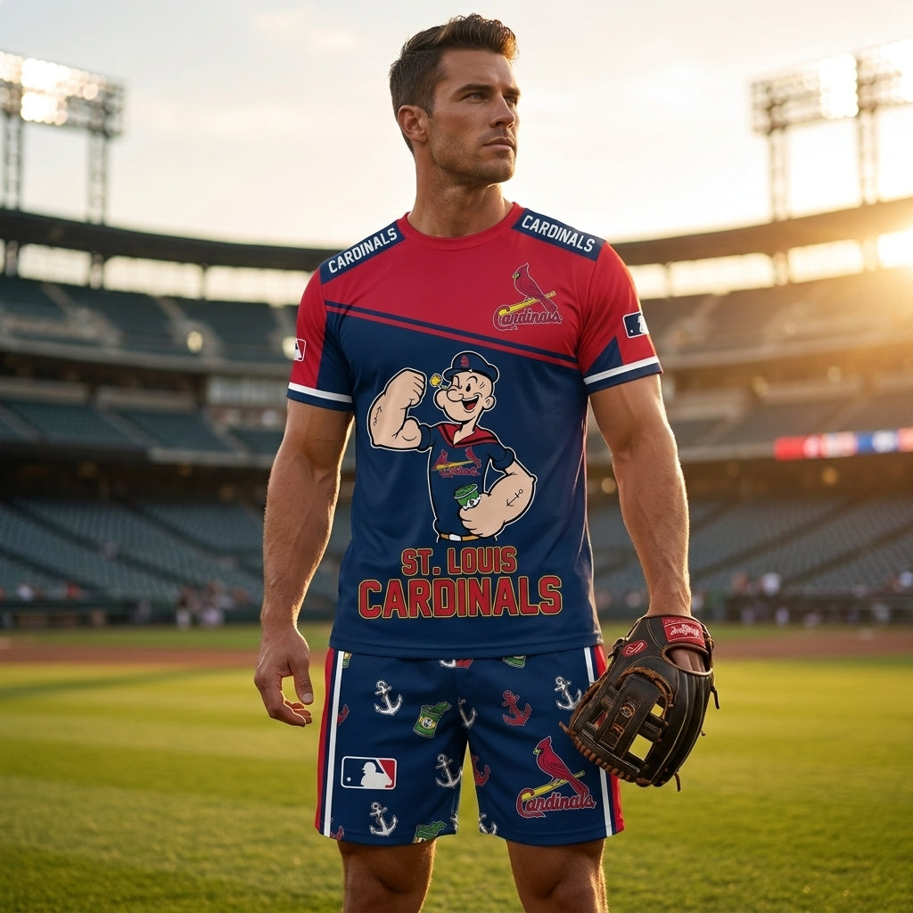 Strong Sailor Baseball Fan T-Shirt And Shorts Set — Sport Outfit Combo | 30 Teams Available
