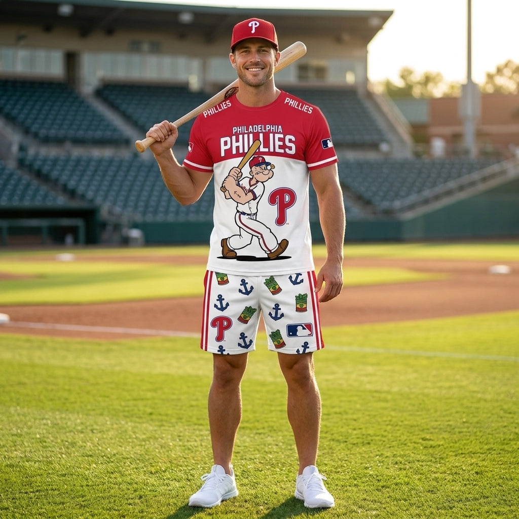 Strong Sailor Baseball Fan T-Shirt And Shorts Set — Sport Outfit Combo | 30 Teams Available - Custom Fan Apparel Image 6